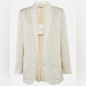 Zadig & Voltaire Cream Women's Blazer jacket size 42 gold designer L